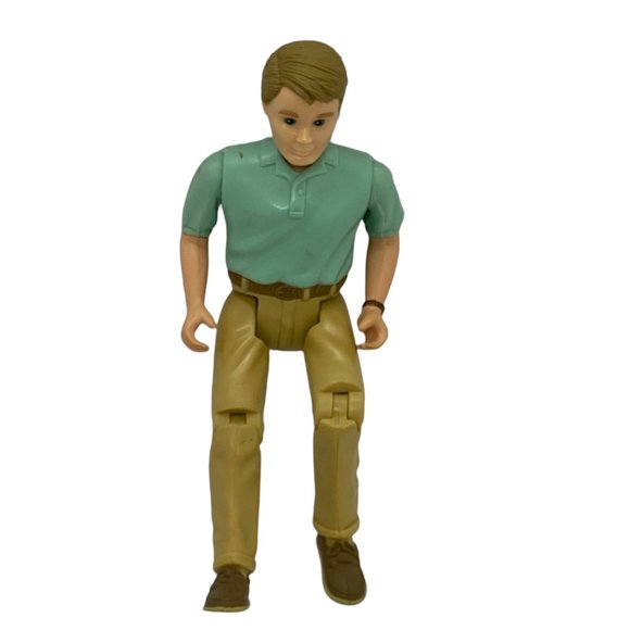 Fisher Price Loving Family Dollhouse Father Figurine with Green Shirt Tan Pants - Picture 5 of 5